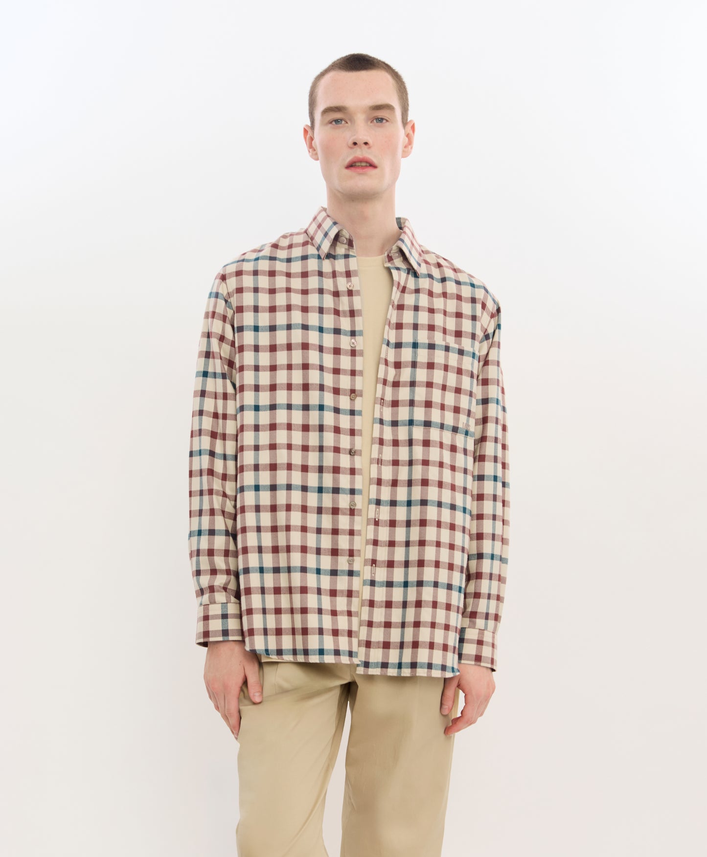เสื้อเชิ้ตแขนยาวทรงหลวมสำหรับผู้ชาย GACL101W6