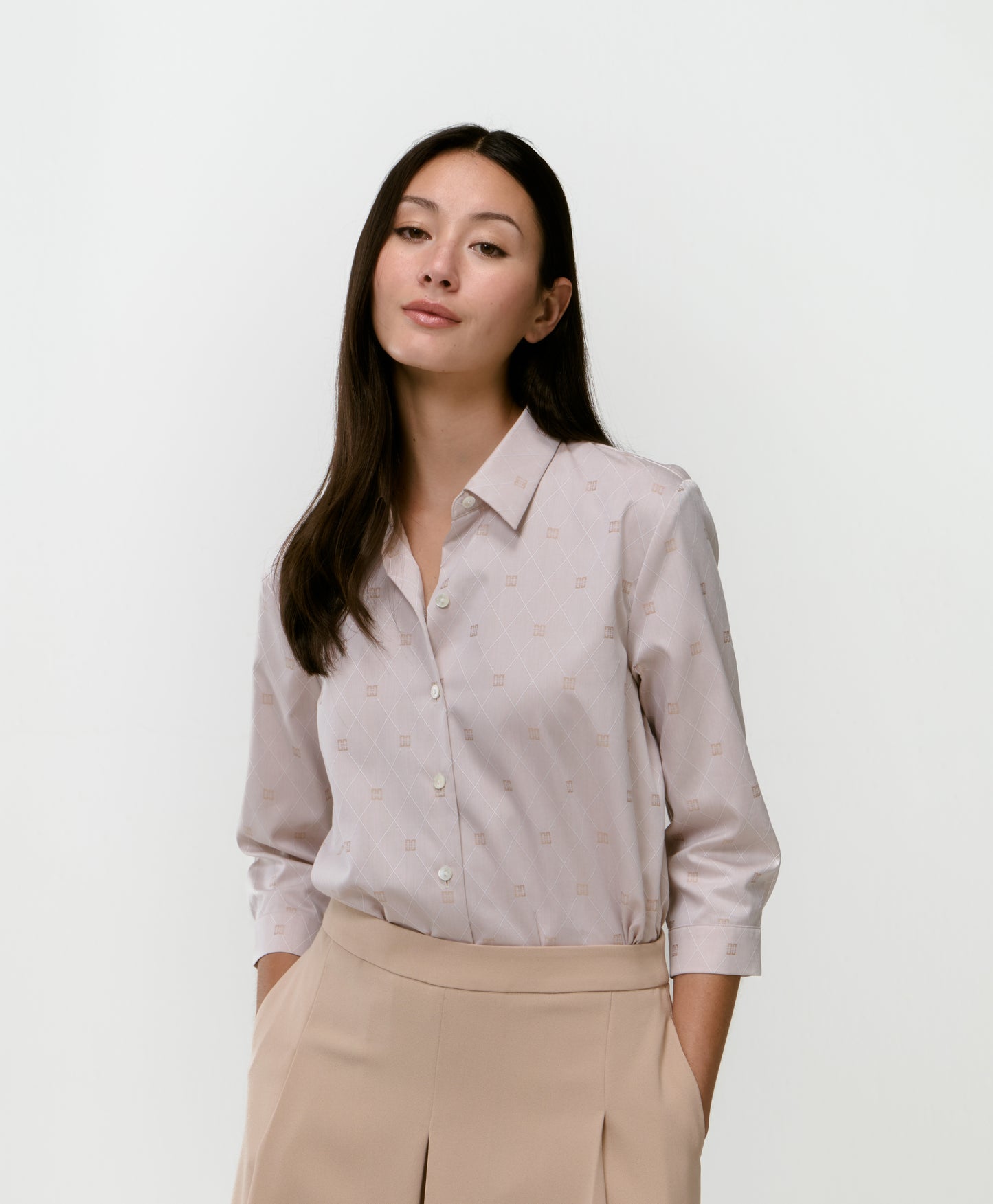 Women's Regular-Fit Middle-Sleeves Shirt