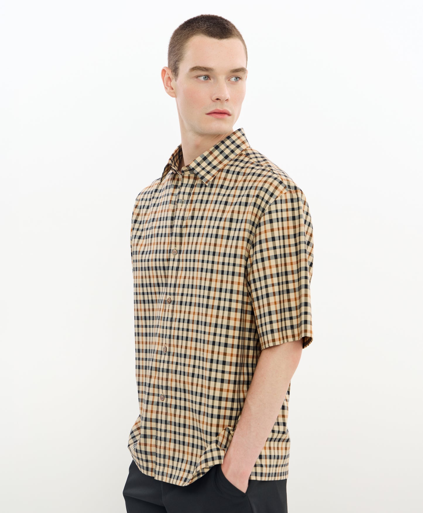 Men's Boxy-Fit Short-Sleeves Shirt GACB101W6
